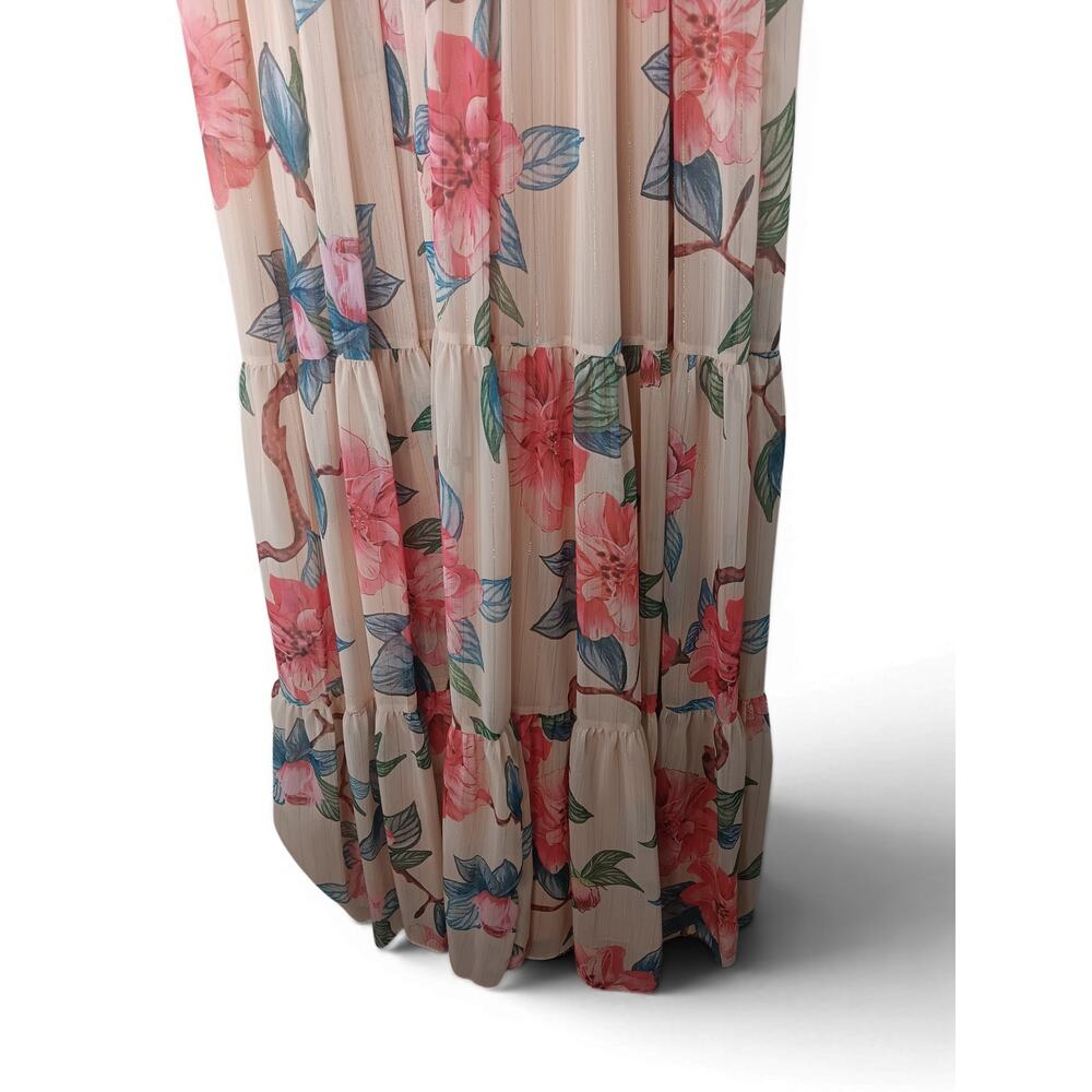 New with Tags Ieena Mac Duggal 70203 Floral High Neck Pleated Maxi Dress Size 2 - Picture 11 of 16